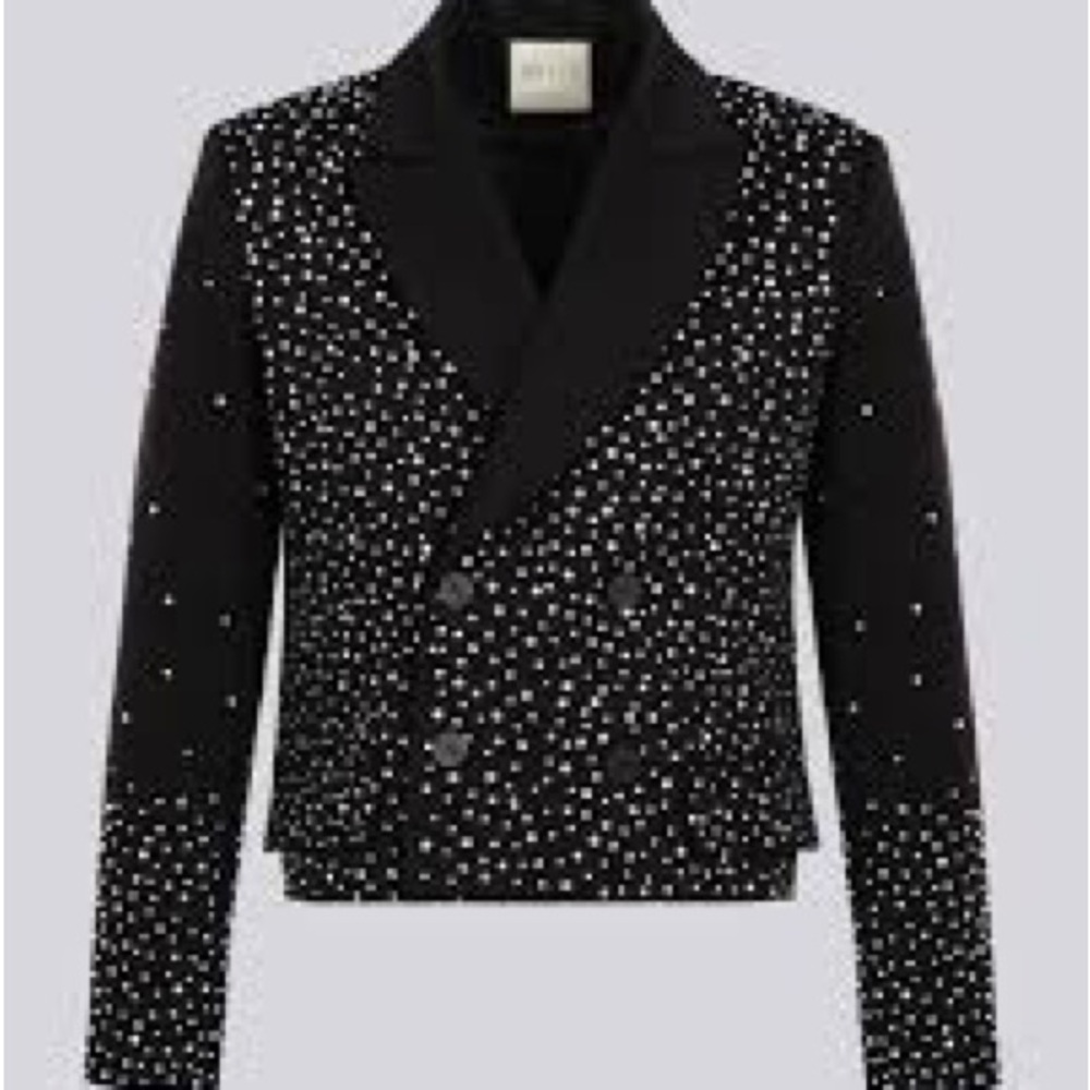 ORTTU Black Jacket with Silver Rhinestones New L